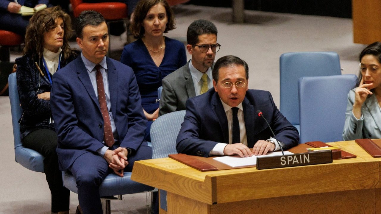 José Manuel Albares compareciendo ante el Consejo de Seguridad de la ONU