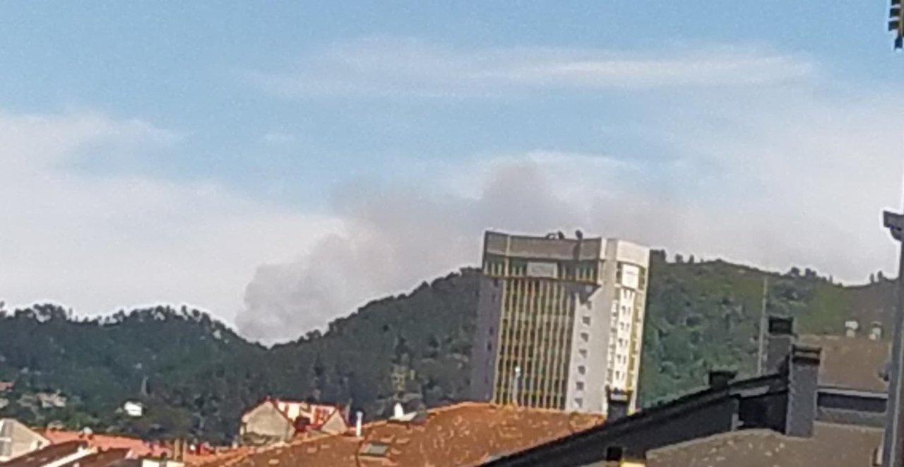 Incendio en Esgos, visto desde Ourense